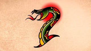 How to Draw a Traditional Snake Tattoo