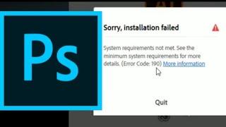How To Solve Error Code 190 Photoshop CC 2020 Installation  || Latest Tutorial 2021 || All Tech 360