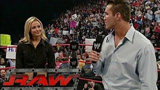 Randy Orton Turns Heel & RKO'S Stacy Keibler RAW Mar 21,2005