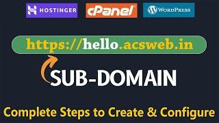 How to create and configure subdomain | Hostinger | How to create subdomain and install WordPress