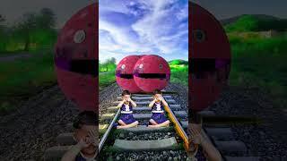 Red & blue cat vs attack Pac-Man Sab by Monster man vfx funny video #fu