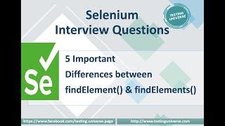 Difference between FindElement and FindElements in Selenium | FindElement and FindElements Selenium