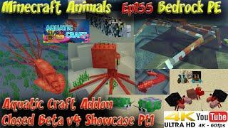 Aquatic Craft Addon Closed Beta v4 Showcase Part1 BedrockPE Minecraft Animals Ep155