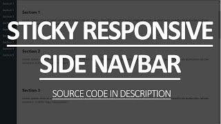 Sticky Side Navbar | Responsive Sticky Navbar | Full Website | HTML, CSS & JavaScript