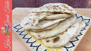 Easy Homemade Greek Pita Bread Recipe | Greek Flat Bread Recipe Without Yeast