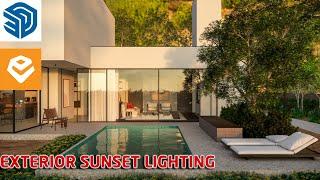 ENSCAPE FOR SKETCHUP | 11 EXTERIOR SUNSET LIGHTING WITH ENSCAPE 4.4