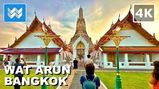 [4K] Wat Arun 'Temple of Dawn' in Bangkok Thailand  Sunset Walking Tour & Travel Guide 