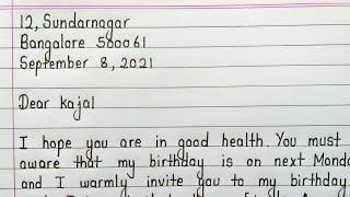 Letter writing to friend inviting for birthday party