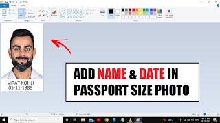 how to add name and date on passport size photo