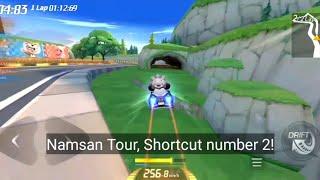 CARRY WHOLE STAGE!! using Namsan Tour Shortcuts - KartRider Rush+ with Zards