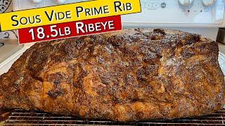  Perfectly Cooked 18.5lb Prime Rib via Sous Vide - Boneless Ribeye Mastery