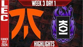 FNC vs MDK Highlights | LEC W3D1 Summer 2024 | Fnatic vs MAD Lions KOI Week 3 Day 1