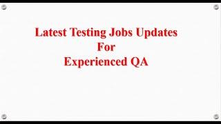 Software Testing jobs openings|Remote location|Manual & Automation Testing |Latest Testing jobs