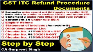 GST ITC Refund Procedure Application document for Exports without payment of taxes|GST CLAIM PROCESS