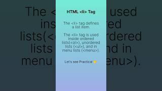 html li tag  /CS Coding Hub #html #shorts