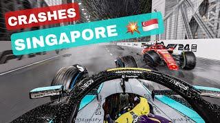 F1 24 𝗥𝗘𝗔𝗟𝗜𝗦𝗧𝗜𝗖 CRASHES SINGAPORE 