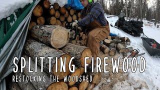 Splitting Firewood - Adding more to our woodshed