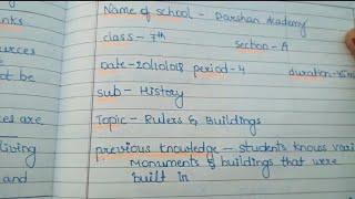 History lesson plan/ set lesson plan/ lesson plan on rulers and buildings/ b.ed lesson plan/