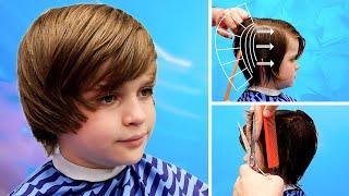 How to Scissor Cut Boys Hair | Step By Step Shear Tutorial | Medium length