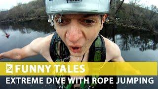 Extreme rope jumping diving!