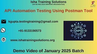 API Automation Testing Using Postman Tool Demo on 6th Pls call/whatsap us on +91-9133190573 toenroll