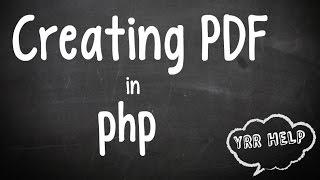 Creating pdf in PHP