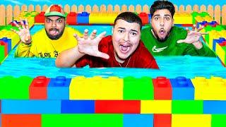 LE DERNIER QUI SORT DE LA PISCINE EN LEGO GÉANT GAGNE 1000€ !