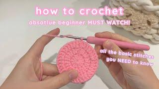 how to crochet for absolute beginners .*crochet basic stitches-magic ring, single crochet etc.