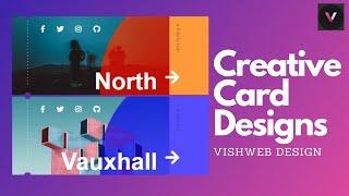 Creative Card Design  Hover Effects Using Html & CSS | Vishweb Design