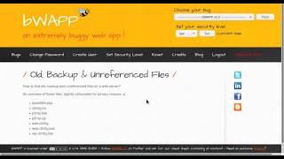 bWAPP Old, Backup & Unreferenced Files