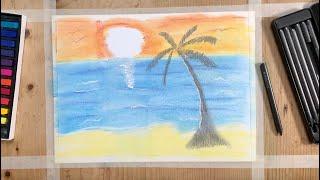 The Ocean by Frankie Morland (learn to paint a simple Ocean Sunset)