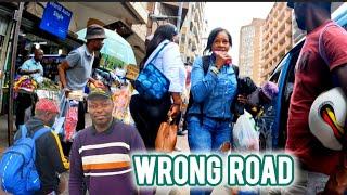 Walking down the street of Johannesburg wrong road