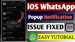 iPhone WhatsApp Notification Problem | How to Fix iOS WhatsApp Pop-Up Notification Problem