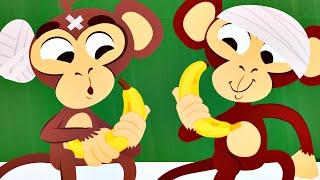 Five Little Monkeys Jumping on the Bed Nursery Rhyme | Children's Songs Kids Animation