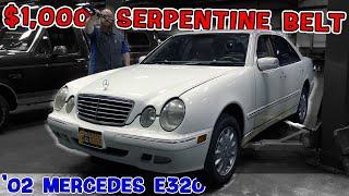 Spaghetti Serpentine Belt! $1K to replace belt on '02 Mercedes E320. CAR WIZARD explains huge bill