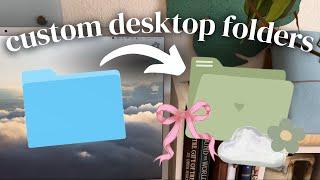 easy custom desktop folder tutorialhow to change mac folder icons (so aesthetic!!)