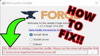 Forge The Directory Is Missing A Launcher Profile Error New Minecraft Launcher Fix 2021
