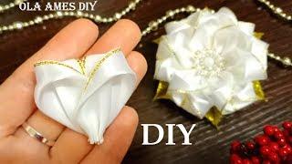 В них можно влюбиться  ЦВЕТЫ из ЛЕНТ ЛЕГКО  DIY Ribbon Flowers/ Flores de Fitas/ Ola ameS DIY