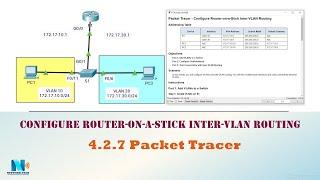 4.2.7 Packet Tracer - Configure Router on a Stick Inter VLAN Routing (عربي)