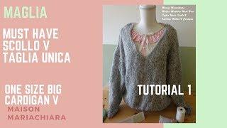 Maglia  #1 Maglia Taglia Unica Scollo V Knitting Sweater Cardigan Tejedo de punto maisonmariachiara