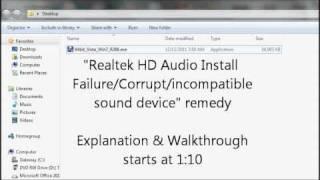 Realtek HD Audio Install Failure simple Remedy