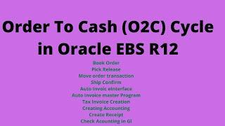 Order to cash  Cycle in Oracle EBS| Oracle EBS Training