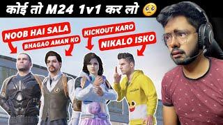 Sab Ne Kickout Kar Diya Android Gamer ko  | M24 1v4 TDM Sniper Only - BGMI