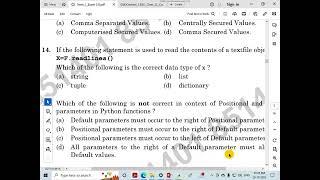 MCQ based on Positional and Default Parameters