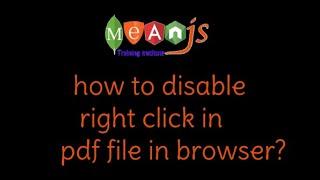 how to disable right click in PDF file in browser using javascript?