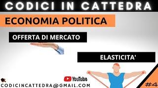 #4 - OFFERTA DI MERCATO ed ELASTICITA' - Economia Politica - Giurisprudenza.