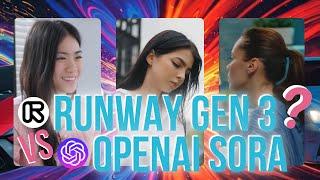 Runway Gen 3 vs OpenAI Sora | AI Video Generator | Editing | Art