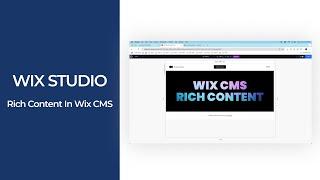 Wix Studio | Rich Content in Wix CMS