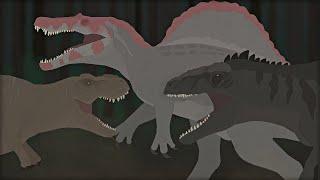 T-Rex VS Giganotosaurus VS Spinosaurus || Jurassic World Battle Animation (1/3)