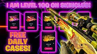 OPENING FREE DAILY CASES ON SKINCLUB - LEVEL 100